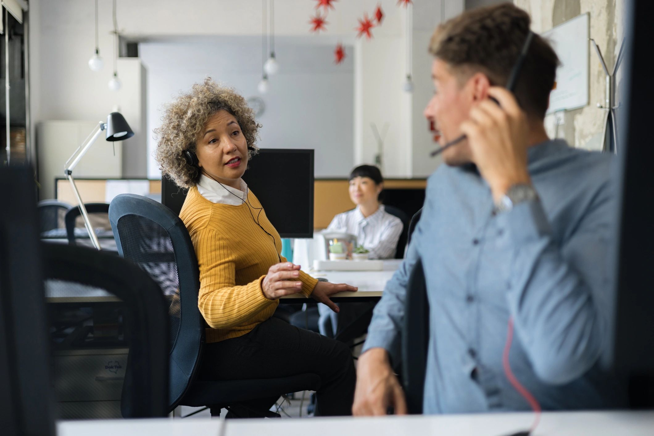 Customer service professional in an office